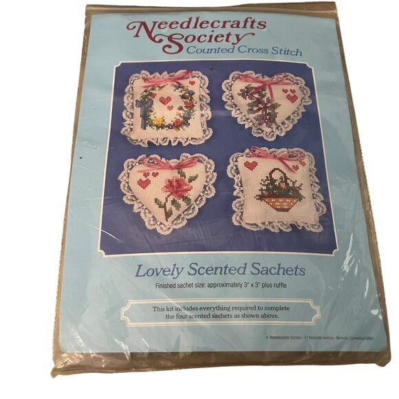 Needlecrafts‎ Society Counted Cross Stitch Kit - Scented Sachets - Picture 1 of 4